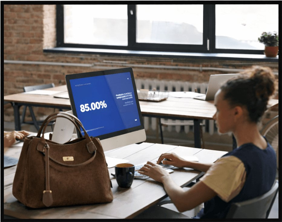 Braune Handtasche Damen Leder im Büro Alltag Schultertasche