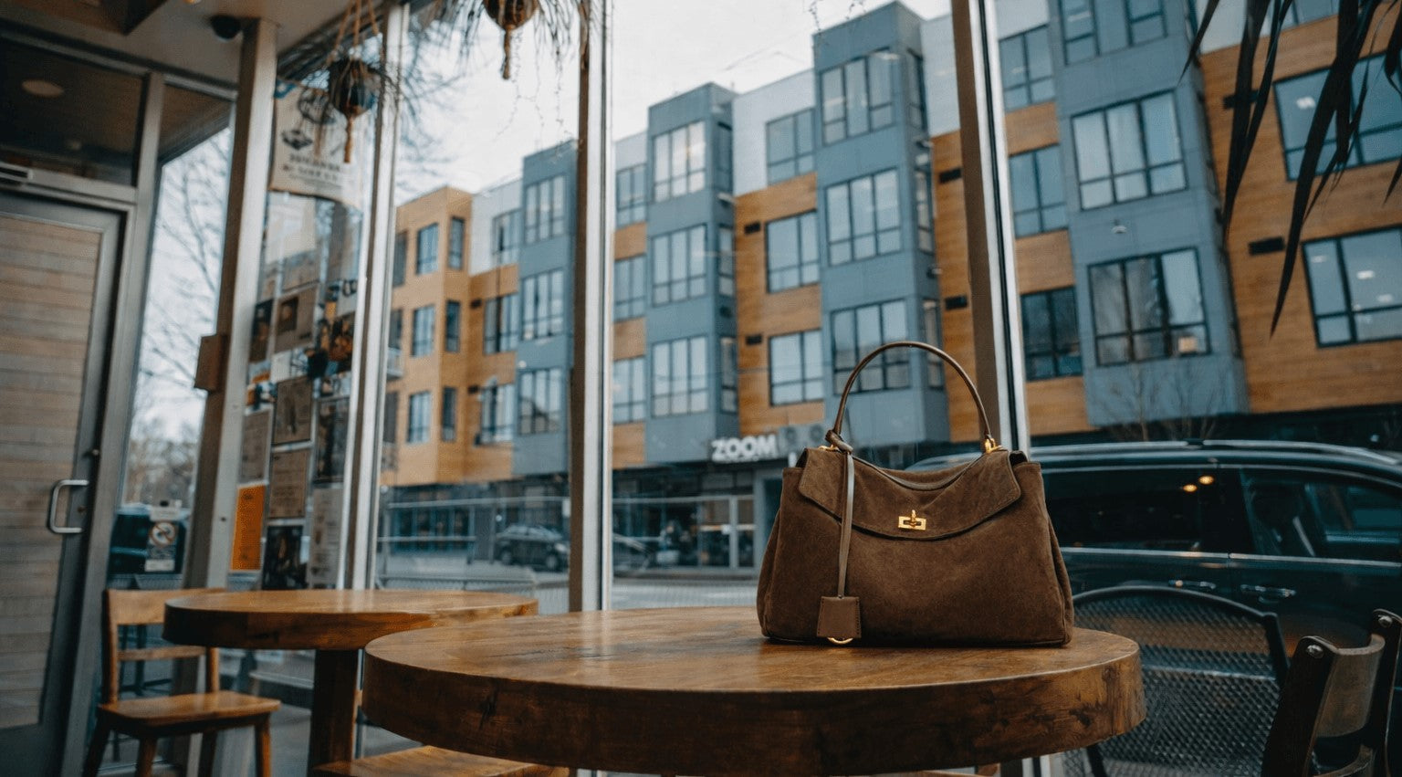 Damen tasche leder braun wildleder handtasche